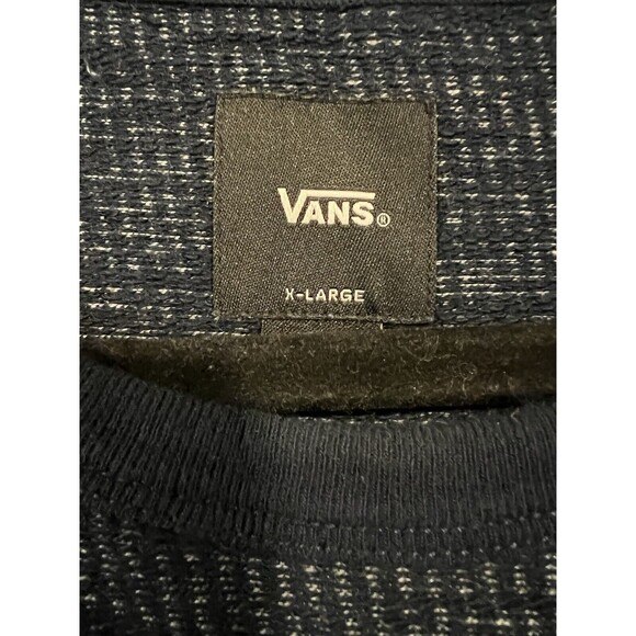Vans Shirt Mens XLarge Blue Long Sleeve Crewneck Thermal Y2K Grunge Skater 2000s - Picture 3 of 13